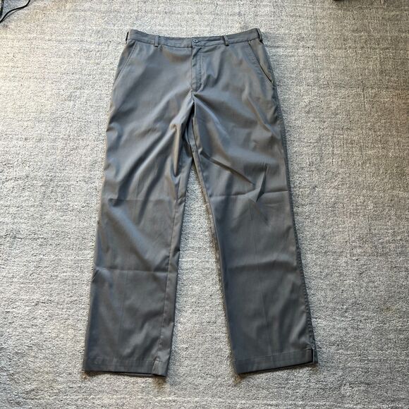 Nike Golf Dri-Fit Mens Pants Standard Fit Gray Flat Front Polyester Blend 34x31 - Picture 1 of 7